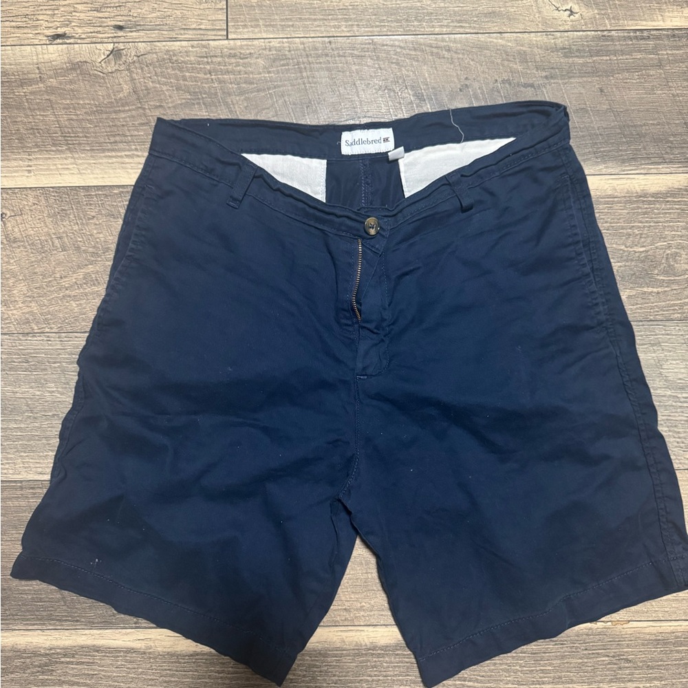 Saddlebred Dark Blue Flat Front Shorts